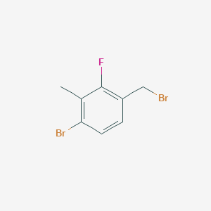 molecular formula C8H7Br2F B15248987 1-Bromo-4-(bromomethyl)-3-fluoro-2-methylbenzene 