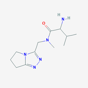 molecular formula C12H21N5O B1524907 2-amino-N,3-dimethyl-N-{5H,6H,7H-pyrrolo[2,1-c][1,2,4]triazol-3-ylmethyl}butanamide CAS No. 1218462-71-5
