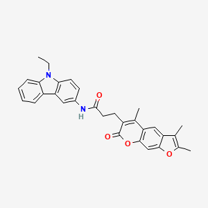 N-(9-ethyl-9H-carbazol-3-yl)-3-(2,3,5-trimethyl-7-oxo-7H-furo[3,2-g]chromen-6-yl)propanamide