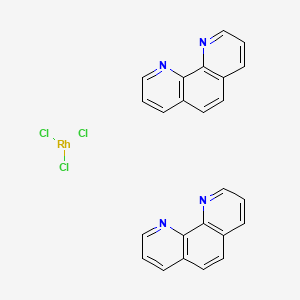 molecular formula C24H16Cl3N4Rh B15249236 cis-Dichlorobis(1,10-phenanthroline)rhodium(III)chloride CAS No. 22798-21-6