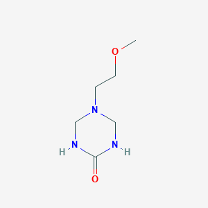 molecular formula C6H13N3O2 B15249265 5-(2-Methoxyethyl)-1,3,5-triazinan-2-one 