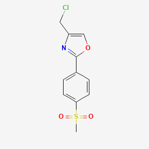 molecular formula C11H10ClNO3S B1524927 4-(氯甲基)-2-(4-甲磺酰苯基)-1,3-恶唑 CAS No. 1178081-96-3
