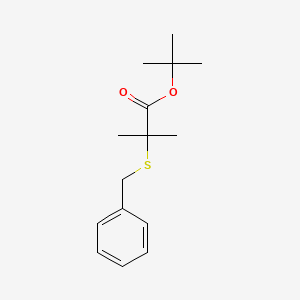 molecular formula C15H22O2S B15249277 tert-Butyl2-(benzylthio)-2-methylpropanoate 