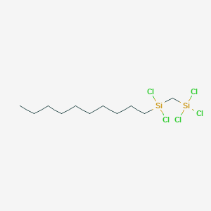 molecular formula C11H23Cl5Si2 B15249290 Trichloro((dichloro(decyl)silyl)methyl)silane 