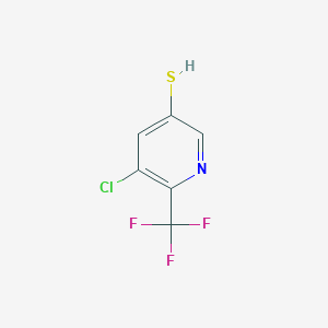 molecular formula C6H3ClF3NS B15249296 5-Chloro-6-(trifluoromethyl)pyridine-3-thiol 