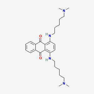 molecular formula C28H40N4O2 B15249333 9,10-Anthracenedione, 1,4-bis((5-(dimethylamino)pentyl)amino)- CAS No. 70945-53-8