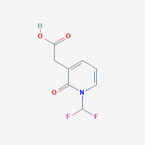 molecular formula C8H7F2NO3 B15249336 (1-Difluoromethyl-2-oxo-1,2-dihydropyridin-3-yl)acetic acid 