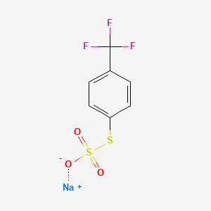 molecular formula C7H4F3NaO3S2 B15249343 Sodium S-(quinolin-3-yl) sulfurothioate 