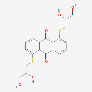 molecular formula C20H20O6S2 B15249345 9,10-Anthracenedione, 1,5-bis[(2,3-dihydroxypropyl)thio]- CAS No. 506443-23-8