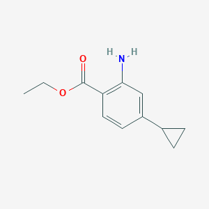 molecular formula C12H15NO2 B15249348 Ethyl 2-amino-4-cyclopropylbenzoate 