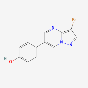 molecular formula C12H8BrN3O B1524936 4-(3-溴吡唑并[1,5-a]嘧啶-6-基)苯酚 CAS No. 945376-95-4