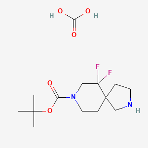 molecular formula C14H24F2N2O5 B15249405 Carbonic acid; tert-butyl 6,6-difluoro-2,8-diazaspiro[4.5]decane-8-carboxylate 