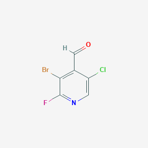 molecular formula C6H2BrClFNO B15249439 3-Bromo-5-chloro-2-fluoroisonicotinaldehyde 