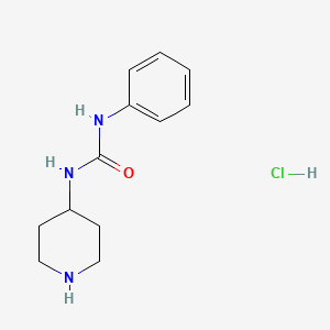 molecular formula C12H18ClN3O B1524967 1-Phenyl-3-(piperidin-4-yl)urea hydrochloride CAS No. 1233952-95-8