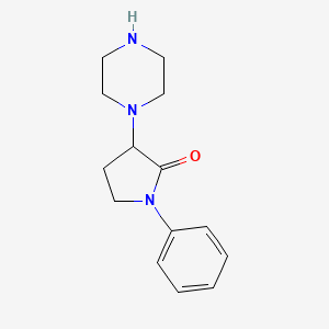 molecular formula C14H19N3O B1525001 1-苯基-3-(哌嗪-1-基)吡咯烷-2-酮 CAS No. 1280290-03-0