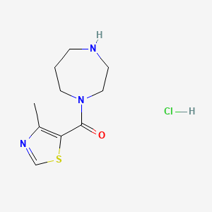 molecular formula C10H16ClN3OS B1525010 1-(4-甲基-1,3-噻唑-5-羰基)-1,4-二氮杂环戊烷盐酸盐 CAS No. 1311316-55-8