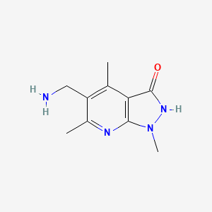 molecular formula C10H14N4O B1525011 5-(氨甲基)-1,4,6-三甲基-1H,2H,3H-吡唑并[3,4-b]吡啶-3-酮 CAS No. 1311317-65-3