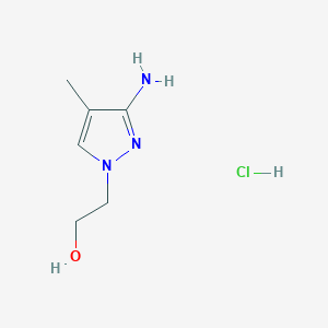 molecular formula C6H12ClN3O B1525015 2-(3-氨基-4-甲基-1H-吡唑-1-基)乙醇盐酸盐 CAS No. 1311314-01-8