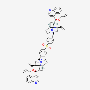 4-[(R)-[(1S,2S,4S,5R)-5-ethenyl-1-[[4-[4-[[(1S,2S,4S,5R)-5-ethenyl-2-[(R)-prop-2-enoxy(quinolin-4-yl)methyl]-1-azoniabicyclo[2.2.2]octan-1-yl]methyl]phenyl]sulfonylphenyl]methyl]-1-azoniabicyclo[2.2.2]octan-2-yl]-prop-2-enoxymethyl]quinoline