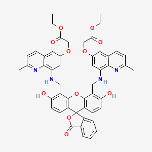 Diethyl 2,2'-(((((3',6'-dihydroxy-3-oxo-3H-spiro[isobenzofuran-1,9'-xanthene]-4',5'-diyl)bis(methylene))bis(azanediyl))bis(2-methylquinoline-8,6-diyl))bis(oxy))diacetate