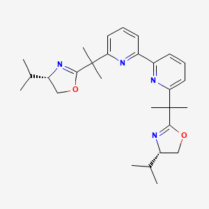 molecular formula C28H38N4O2 B15250317 6,6'-Bis(2-((S)-4-isopropyl-4,5-dihydrooxazol-2-yl)propan-2-yl)-2,2'-bipyridine 