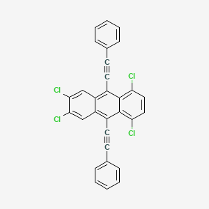 molecular formula C30H14Cl4 B15250358 1,4,6,7-Tetrachloro-9,10-bis(phenylethynyl)anthracene CAS No. 80034-20-4