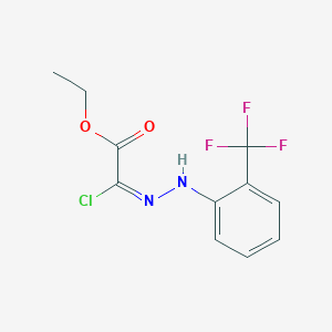 molecular formula C11H10ClF3N2O2 B15250374 Ethyl 2-chloro-2-(2-[2-(trifluoromethyl)phenyl]hydrazin-1-ylidene)acetate 