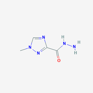 molecular formula C4H7N5O B15250379 1-Methyl-1H-1,2,4-triazole-3-carbohydrazide 