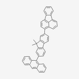 molecular formula C45H30 B15250405 3-(7-(Anthracen-9-yl)-9,9-dimethyl-9H-fluoren-2-yl)fluoranthene CAS No. 653599-44-1