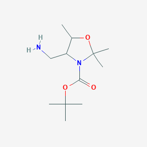 molecular formula C12H24N2O3 B1525047 叔丁基 4-(氨甲基)-2,2,5-三甲基-1,3-恶唑烷-3-羧酸酯 CAS No. 1315365-56-0
