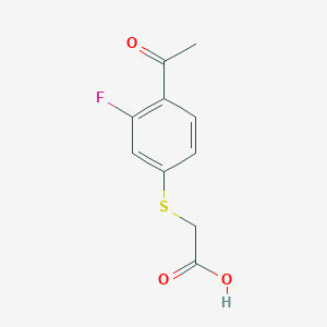 molecular formula C10H9FO3S B1525051 2-[(4-乙酰基-3-氟苯基)硫基]乙酸 CAS No. 1334146-83-6
