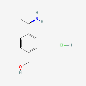 molecular formula C9H14ClNO B15250665 [4-[(1R)-1-aminoethyl]phenyl]methanol;hydrochloride 