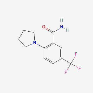 molecular formula C12H13F3N2O B1525076 2-(吡咯烷-1-基)-5-(三氟甲基)苯甲酰胺 CAS No. 1306604-38-5