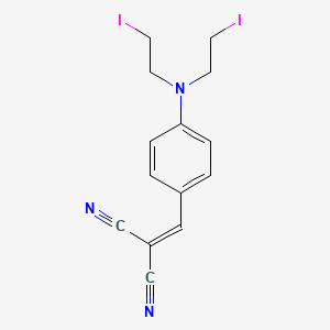 B15250796 ({4-[Bis(2-iodoethyl)amino]phenyl}methylidene)propanedinitrile CAS No. 92199-03-6