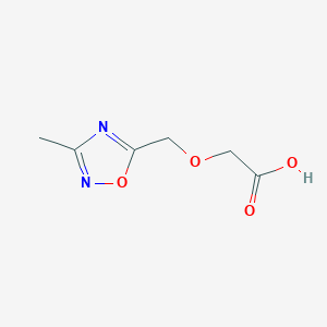 molecular formula C6H8N2O4 B1525093 2-[(3-Methyl-1,2,4-oxadiazol-5-yl)methoxy]acetic acid CAS No. 1083424-35-4