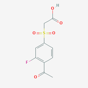 molecular formula C10H9FO5S B1525110 2-(4-乙酰-3-氟苯磺酰)乙酸 CAS No. 1311317-52-8