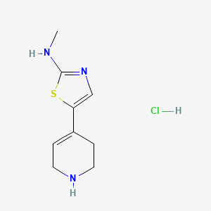 molecular formula C9H14ClN3S B15251113 N-methyl-5-(1,2,3,6-tetrahydropyridin-4-yl)-1,3-thiazol-2-amine;hydrochloride 