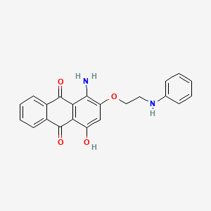 molecular formula C22H18N2O4 B15251262 1-Amino-2-(2-anilinoethoxy)-4-hydroxyanthracene-9,10-dione CAS No. 55880-03-0