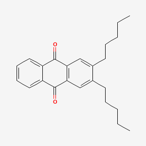 molecular formula C24H28O2 B15251279 2,3-Dipentylanthracene-9,10-dione CAS No. 113568-84-6