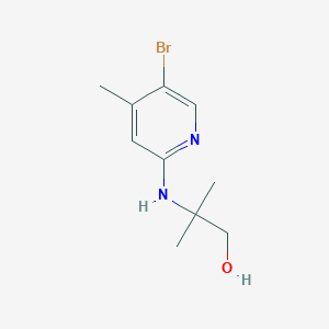 molecular formula C10H15BrN2O B1525130 2-[(5-Bromo-4-methyl-2-pyridinyl)amino]-2-methyl-1-propanol CAS No. 1220030-09-0