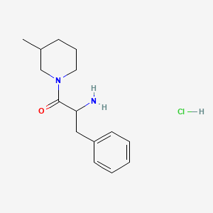 molecular formula C15H23ClN2O B1525132 2-Amino-1-(3-methyl-1-piperidinyl)-3-phenyl-1-propanone hydrochloride CAS No. 1236254-90-2