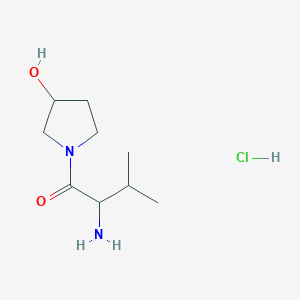 molecular formula C9H19ClN2O2 B1525134 2-Amino-1-(3-hydroxy-1-pyrrolidinyl)-3-methyl-1-butanone hydrochloride CAS No. 1236262-78-4