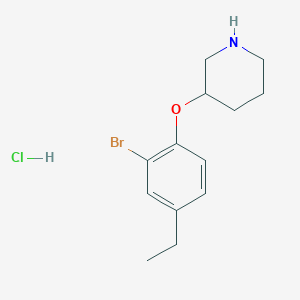 molecular formula C13H19BrClNO B1525140 3-(2-Bromo-4-ethylphenoxy)piperidine hydrochloride CAS No. 1219967-88-0