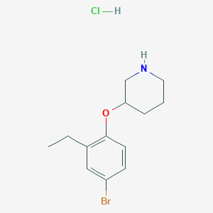 molecular formula C13H19BrClNO B1525142 3-(4-Bromo-2-ethylphenoxy)piperidine hydrochloride CAS No. 1220035-19-7