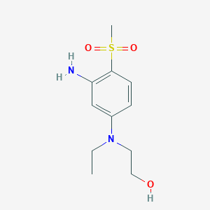 molecular formula C11H18N2O3S B1525147 2-[3-Amino(ethyl)-4-(methylsulfonyl)anilino]-1-ethanol CAS No. 1220017-60-6