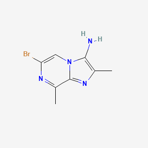 molecular formula C8H9BrN4 B15251484 6-Bromo-2,8-dimethylimidazo[1,2-a]pyrazin-3-amine 