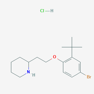 molecular formula C17H27BrClNO B1525161 2-{2-[4-溴-2-(叔丁基)苯氧基]-乙基}哌啶盐酸盐 CAS No. 1219948-94-3