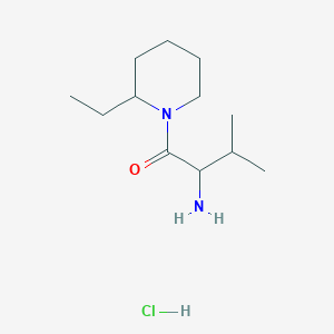 molecular formula C12H25ClN2O B1525171 2-Amino-1-(2-ethyl-1-piperidinyl)-3-methyl-1-butanone hydrochloride CAS No. 1236266-36-6
