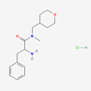 molecular formula C16H25ClN2O2 B1525188 2-Amino-N-methyl-3-phenyl-N-(tetrahydro-2H-pyran-4-ylmethyl)propanamide hydrochloride CAS No. 1236262-89-7