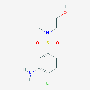 molecular formula C10H15ClN2O3S B1525192 3-氨基-4-氯-N-乙基-N-(2-羟乙基)-苯磺酰胺 CAS No. 1184235-88-8
